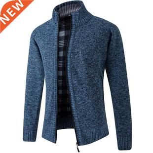 Men's Cardigan Sweater 2022 Fall Winter Thicken Warm Zip Swe