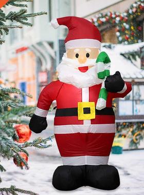 Inflatale Christmas Model Santa Claus Holding Candy Cane