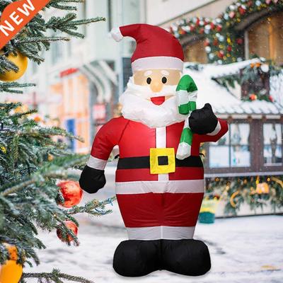 Inflatale Christmas Model Santa Claus Holding Candy Cane