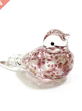 Mini Handmade Glass Bird Figurines Cute Vivid Animal Craft O