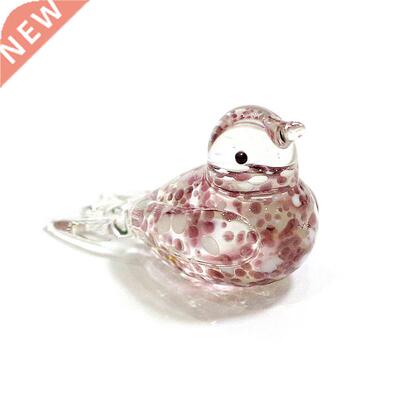 Mini Handmade Glass Bird Figurines Cute Vivid Animal Craft O