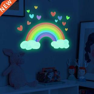 Cartoon Rainbow Luminous Wall Stickers Glow In The Dark Fluo
