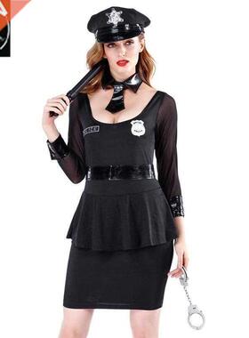 cosplay police uniform policewoman hooded stretch dress Hall