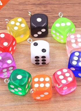 10Pcs 14X17MM 12 Color Transparent Dice  Earring Pendants