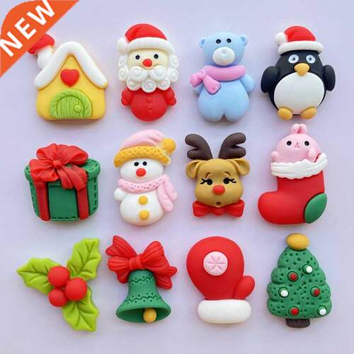12Pcs New Cute Christmas Series Flat Back Cabochon Scrapbook