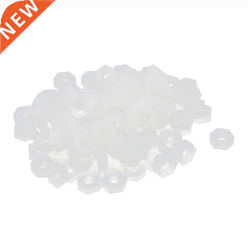 100pcs Pack Of Metric M4 Insert Lock Nylon Full Hex Nuts whi