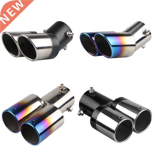 Dual Outlet Car Exhaust Tip Stainless Steel Slant Rolled Edg