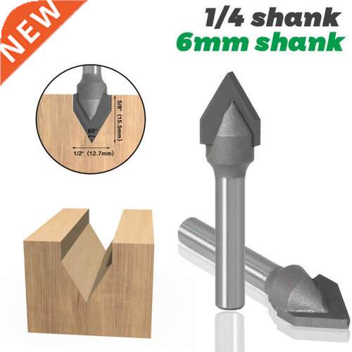 1PC 6mm ank V Bit CNC Solid Carbide end Mill 3D Router Bit