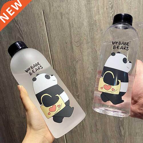 1000ml Water Bottle Panda Cup Transparent Water Bottle
