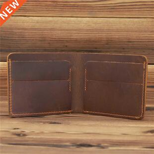 Crazy Horse Genuine Leather Men Wallet Vintage Clutch Money