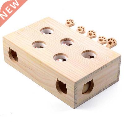 Solid Wooden Cat Toy Puzzle Interactive Toys Whack A Mole Sh