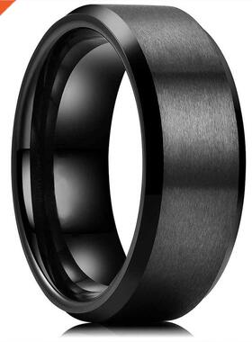 2021 Classic 8MM Men's Stainless Steel Rings lack rushed S