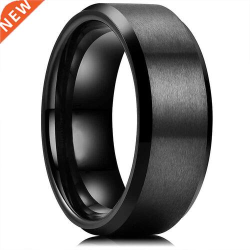 2021 Classic 8MM Men's Stainless Steel Rings lack rushed S