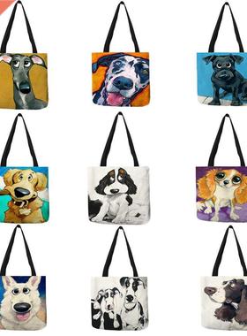 Customize Shopping Tote Greyhound Blck Dog Print Women Ldy