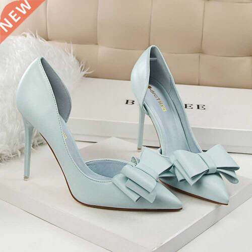 Korean Fashion Women&#s Shoes Wedding Bow High Heels St