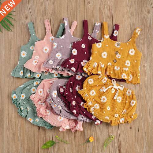 2021 Summer Newborn Baby Girl’s Flower Printed 2Pcs Clothes