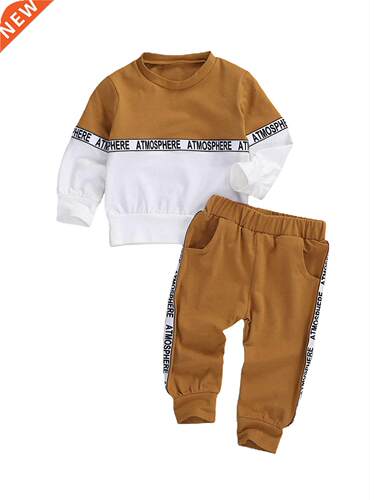 Toddler Kids Baby Boys Clothes Set Long-sleeved Letter Perso