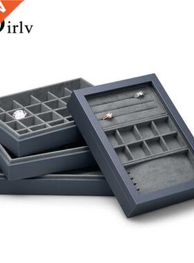 OIRLV Jewelry Case Leather Ring Necklace Organizer Box Earr