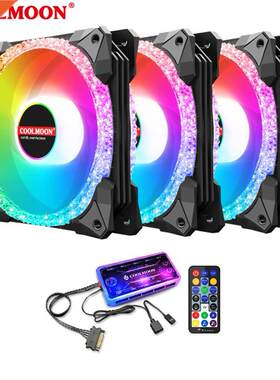 COOLMOON AS2 120mm PC Computer Case Fan RGB Cooler Heatsink