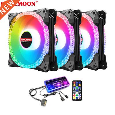 COOLMOON AS2 120mm PC Computer Case Fan RGB Cooler Heatsink