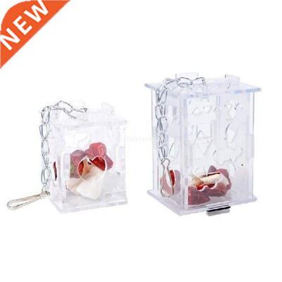 Bird Foraging Toy Clear Acrylic Food Box Parrot Feeder
