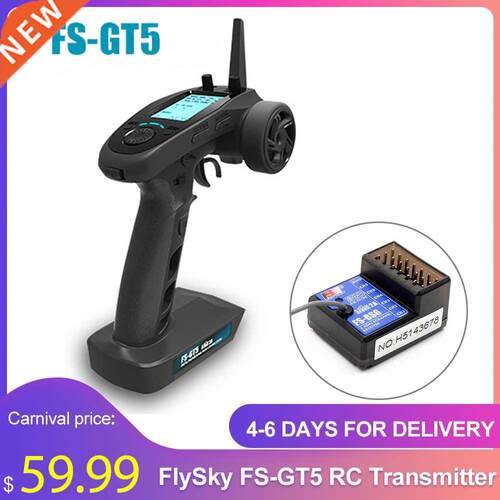 FlySky FS-GT5 2.4G 6CH RC Transmitter Remote Controller with