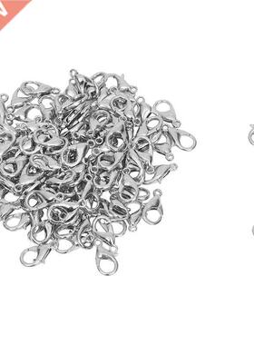 100 PCS Lobster Clasp Alloy Silver Color 12 x 6mm