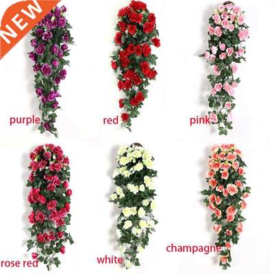 Artificial Flowers Rattan Vine Wall Hanging Rose Home Decor