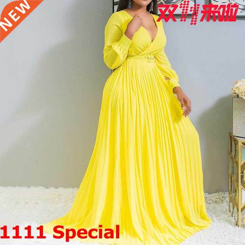 aliexpress big pendulum cross-deep V dress for women连衣裙