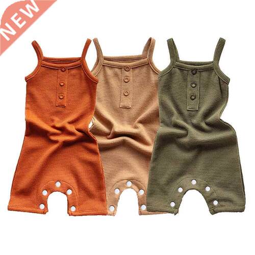 2022 New Baby Waffle Rompers Summer Cotton Newborn Bodysuits