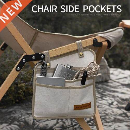Canvas Chair Side Storage Bags Pocket Portable Folding