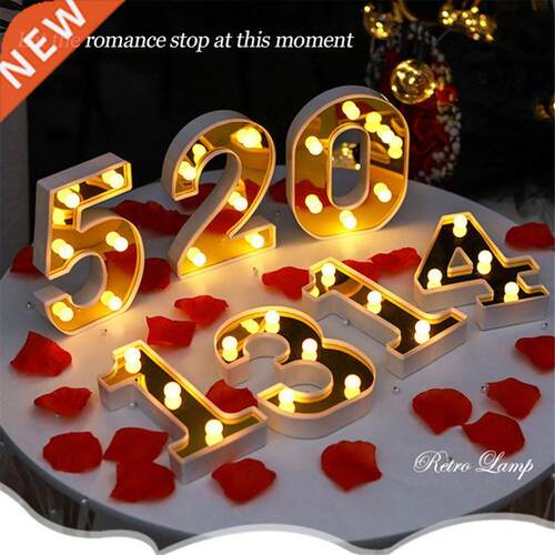 Home Decor  LED Lights Luminous Number Lamp Battery