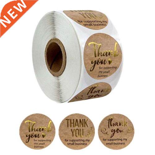 500pcs/roll Thank You for supporting My Small Business Kraft