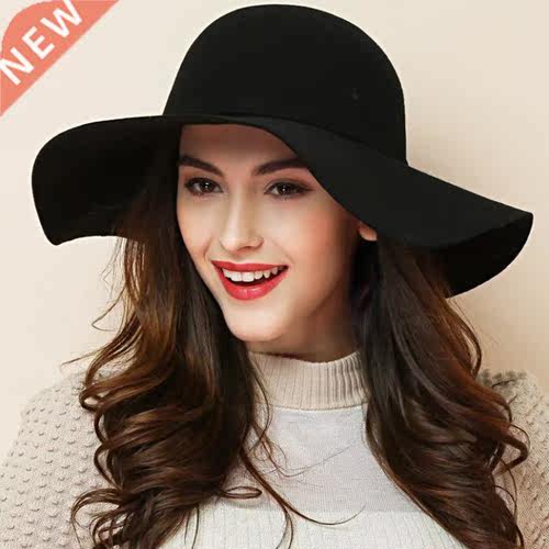 Women Girls Retro Autumn Winter Bowler Hats Soft Vintage Woo