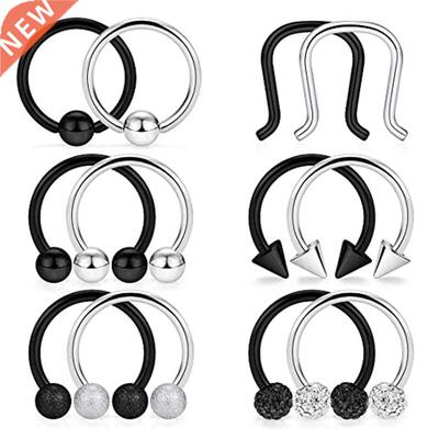 Stainless Steel Hinged Seamless Septum Hoop Nose Ring Horses