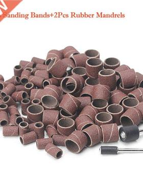 100Pcs 1/2 1/4 Sanding Band Sleeves Drum Kit Sandpaper wit