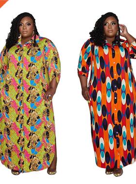 XL-5XL large size summer MM print African dress大码非洲女裙