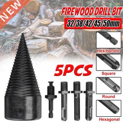 32/42/45/50MM Firewood Splitter Machine Drill Bit Wood Cone