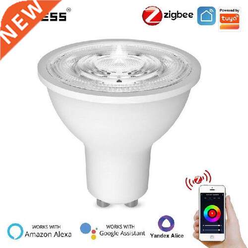 Tuya Zigbee GU10 Smart Light LED Bulbs RGB 5W Dimmable