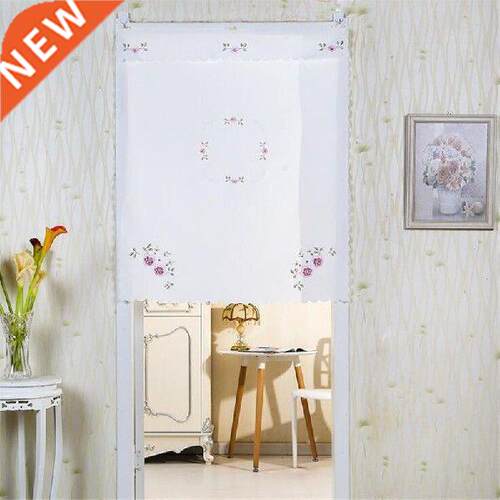 Floral Print Door Curtain Toilet Kitchen Half Curtain