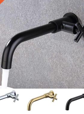 Hot！Brass Wall Mounted Snk Basn Basn Faucet Bathroom Col