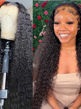 30 40 Inch Deep Wave Frontal Wig Human Hair 13x4 Curly Lace