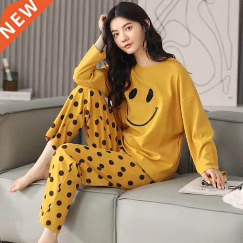 Pure Cotton Pajamas Women's Spring and Autumn Models Long-sl