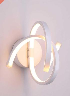18W 22W Modern Spiral LED Wall Lamp Black White Aluminium Sc