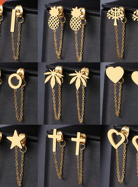 Stainless Steel Earrings 2022 rend Cross Geometric Element S