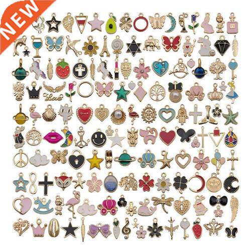 10-50Pcs Mixed Cartoon Animal ree Enamel Charms Beads For Je