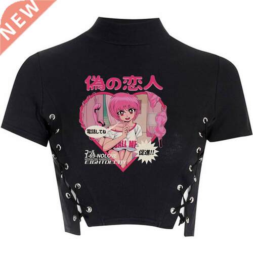punk clothes y2k  goth shirt harajuku shirt women black t