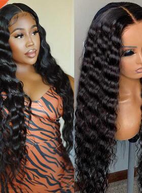 Transparent Loose Deep Wave Frontal Wig 1x6 Lace Front Huma