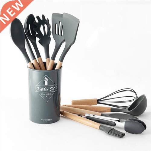 9/11/12Pc Silicone Kitchen Utensils Set Non-stick Spatula Sh