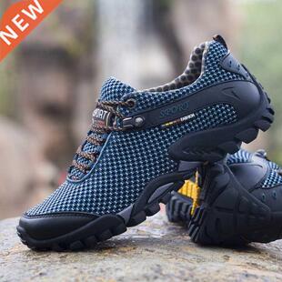 High Quality Cow Leather Climbing Shoes Man rekking Fishing